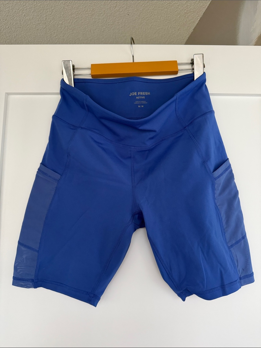 Joe Fresh Women's Royal Blue High-Rise Bike Shorts with Pockets